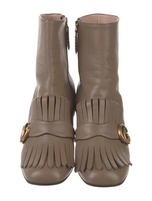 Gucci Double G Logo Leather Boots