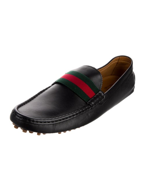 Gucci Web Accent Leather Drivers