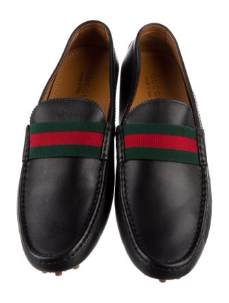 Gucci Web Accent Leather Drivers