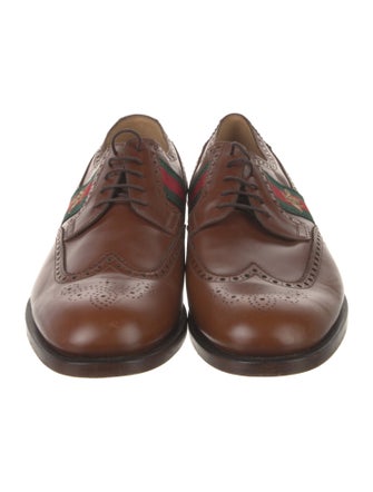 Gucci Web Accent Leather Brogues