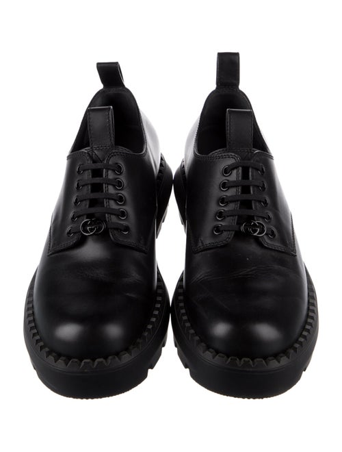 Gucci Interlocking G Logo Leather Derby Shoes