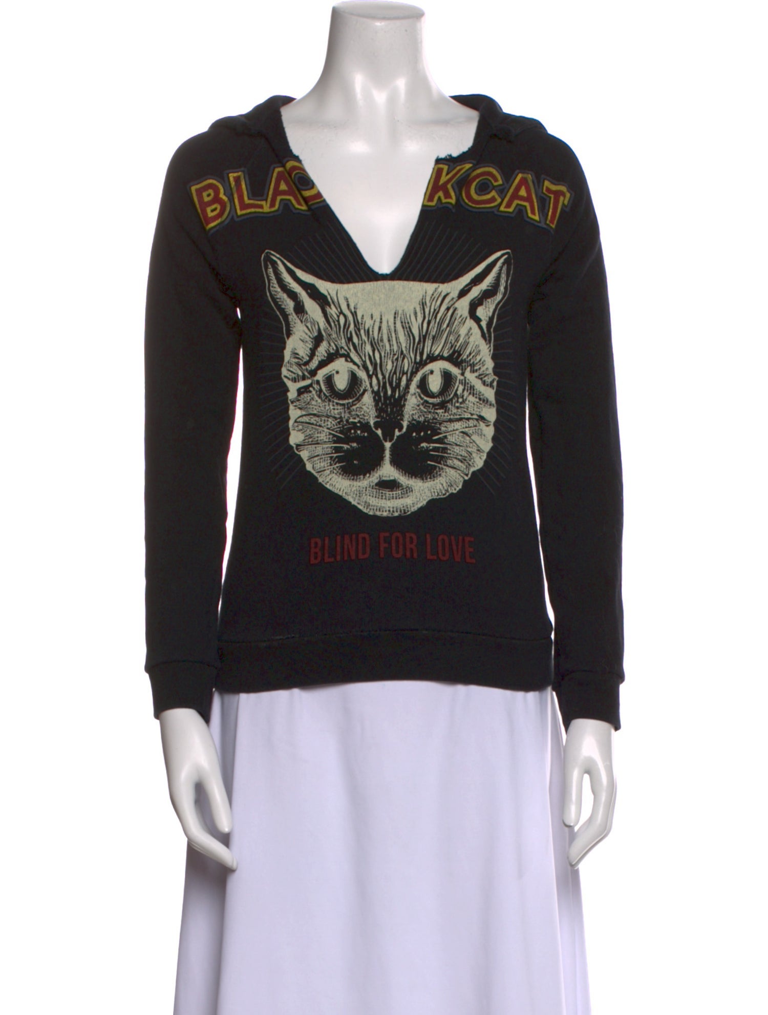 Gucci Graphic Print V-Neck Sweatshirt