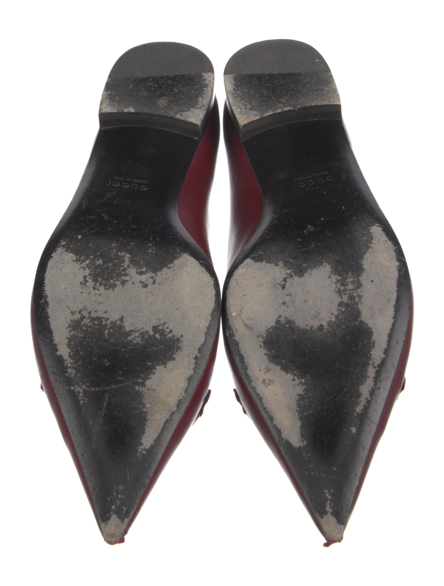 Gucci Horsebit Accent Leather Ballet Flats