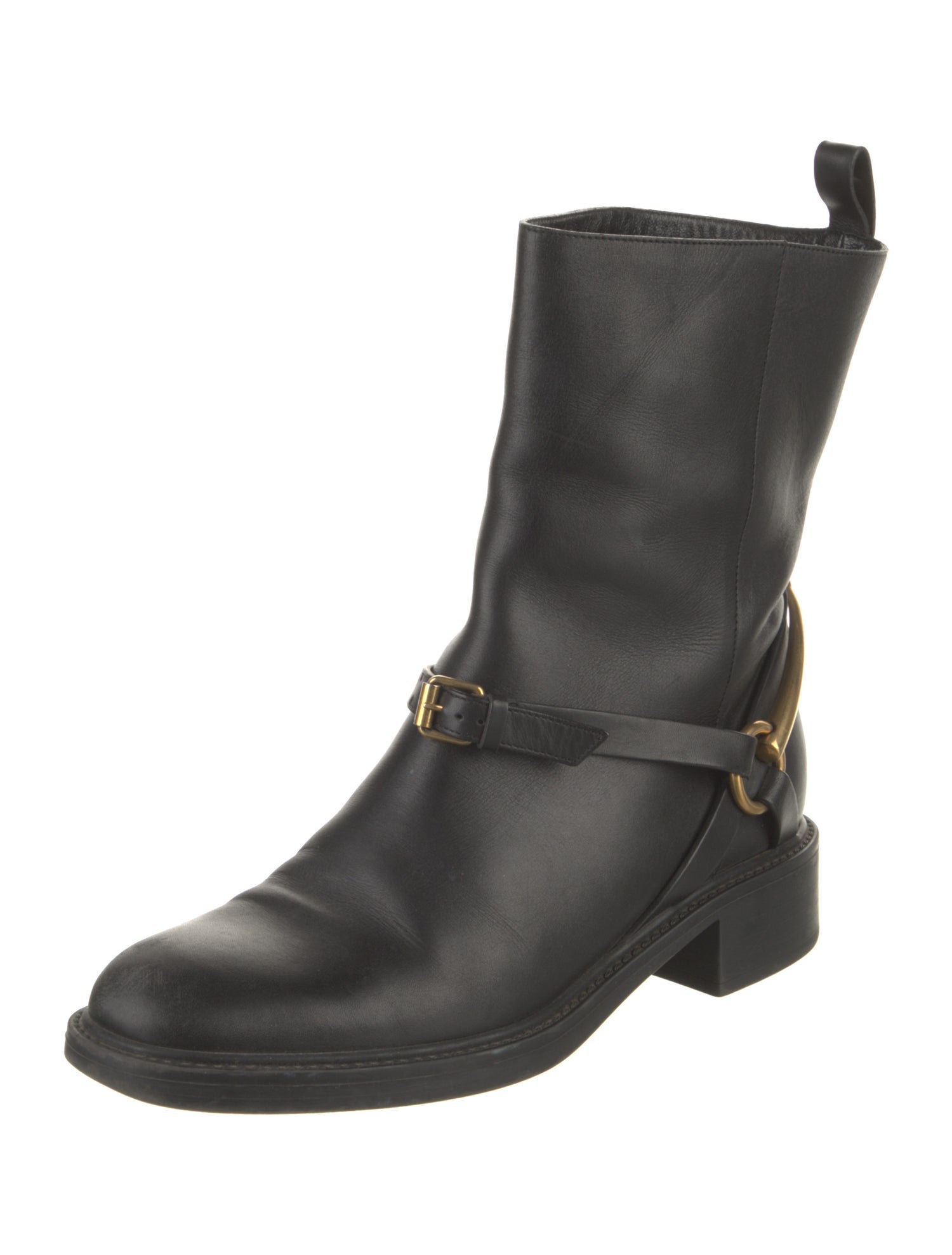 Gucci Leather Moto Boots