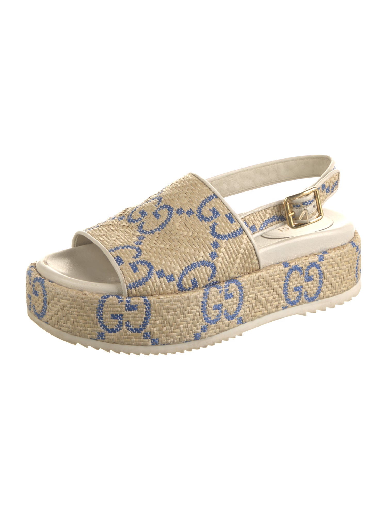 Gucci Jumbo GG Raffia Espadrilles