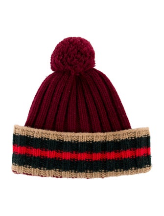 Gucci Wool Knit Pom-Pom Beanie