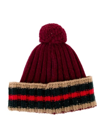 Gucci Wool Knit Pom-Pom Beanie