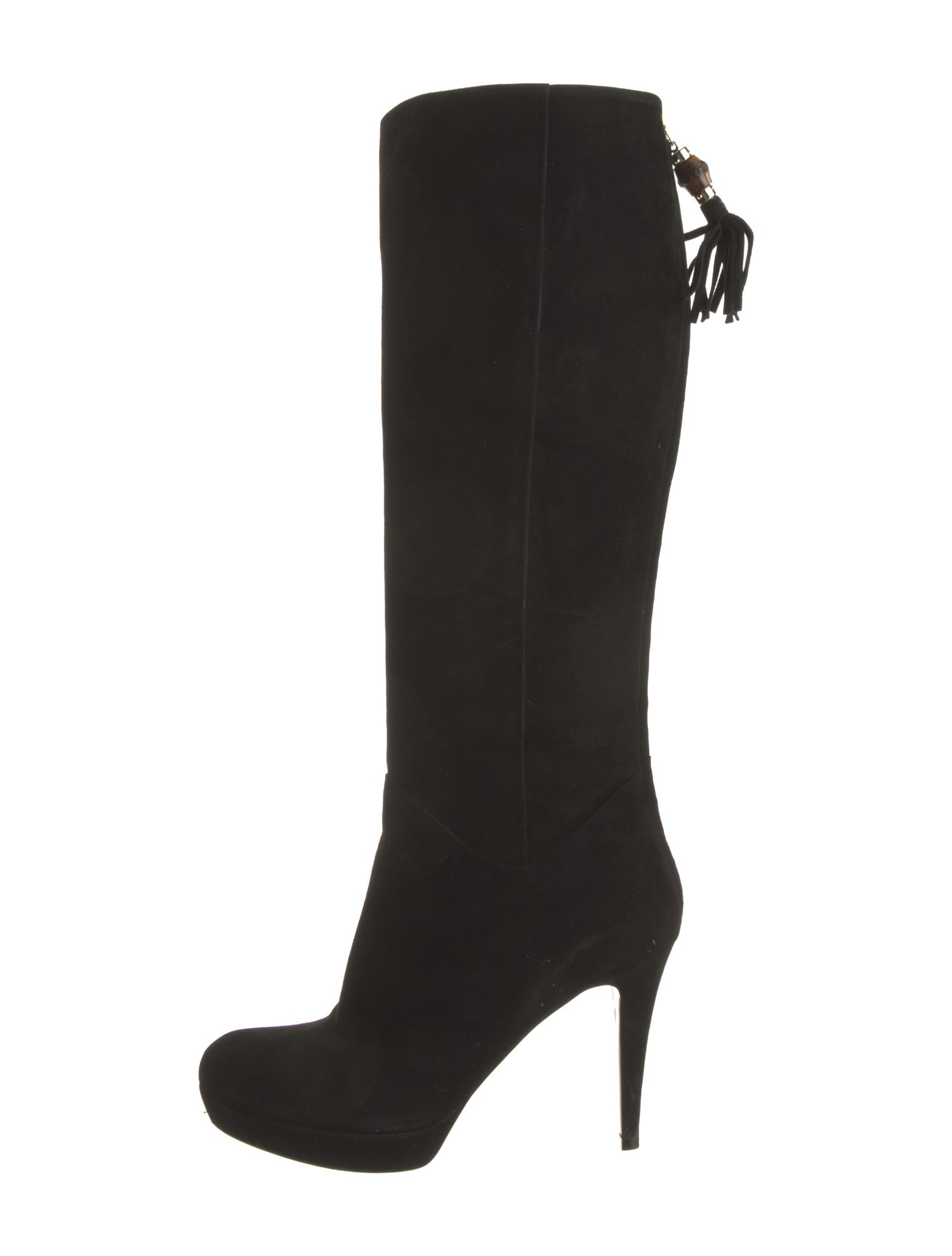 Gucci Bamboo Accent Suede Lace-Up Boots