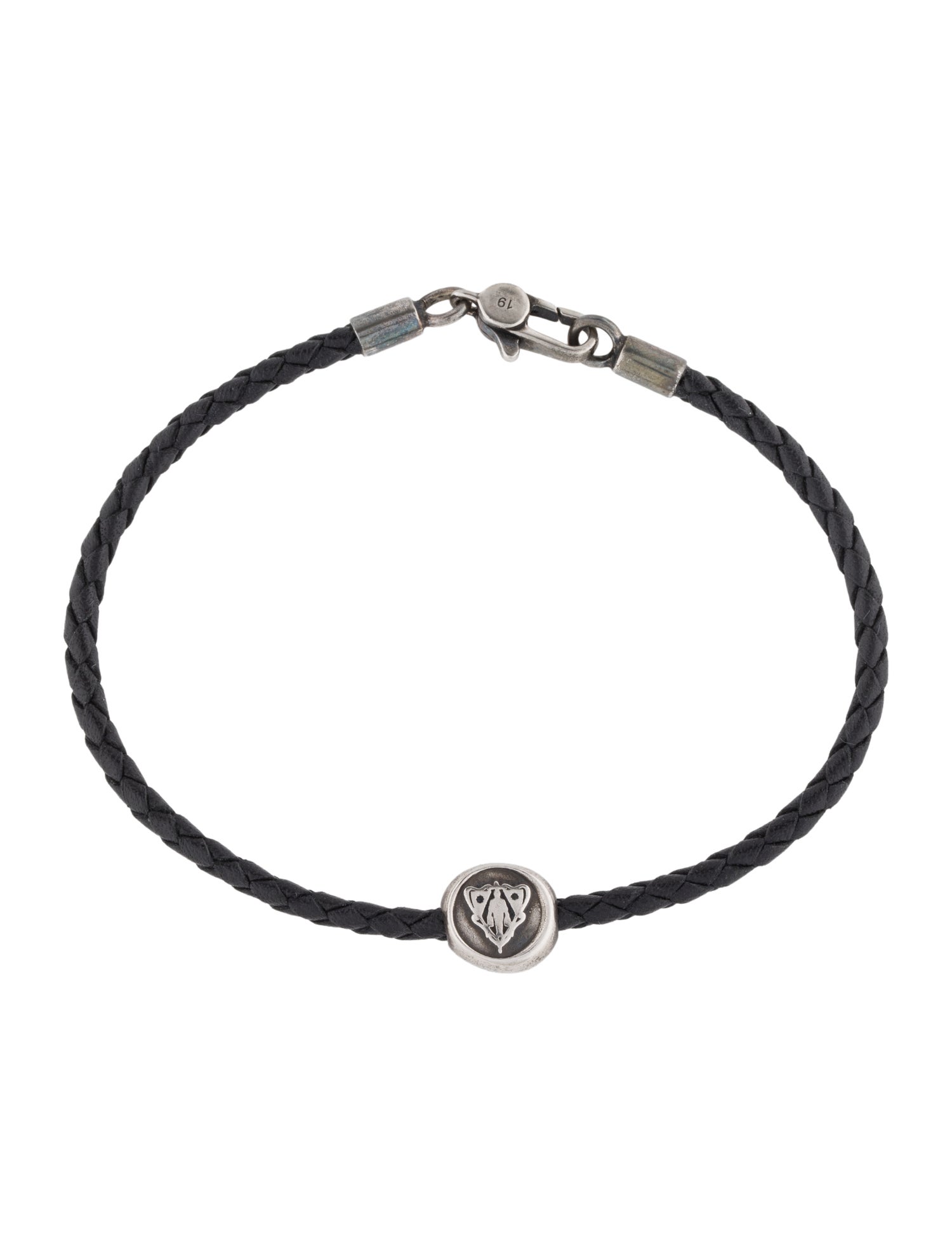 Gucci Leather Braided Crest Wrap Bracelet