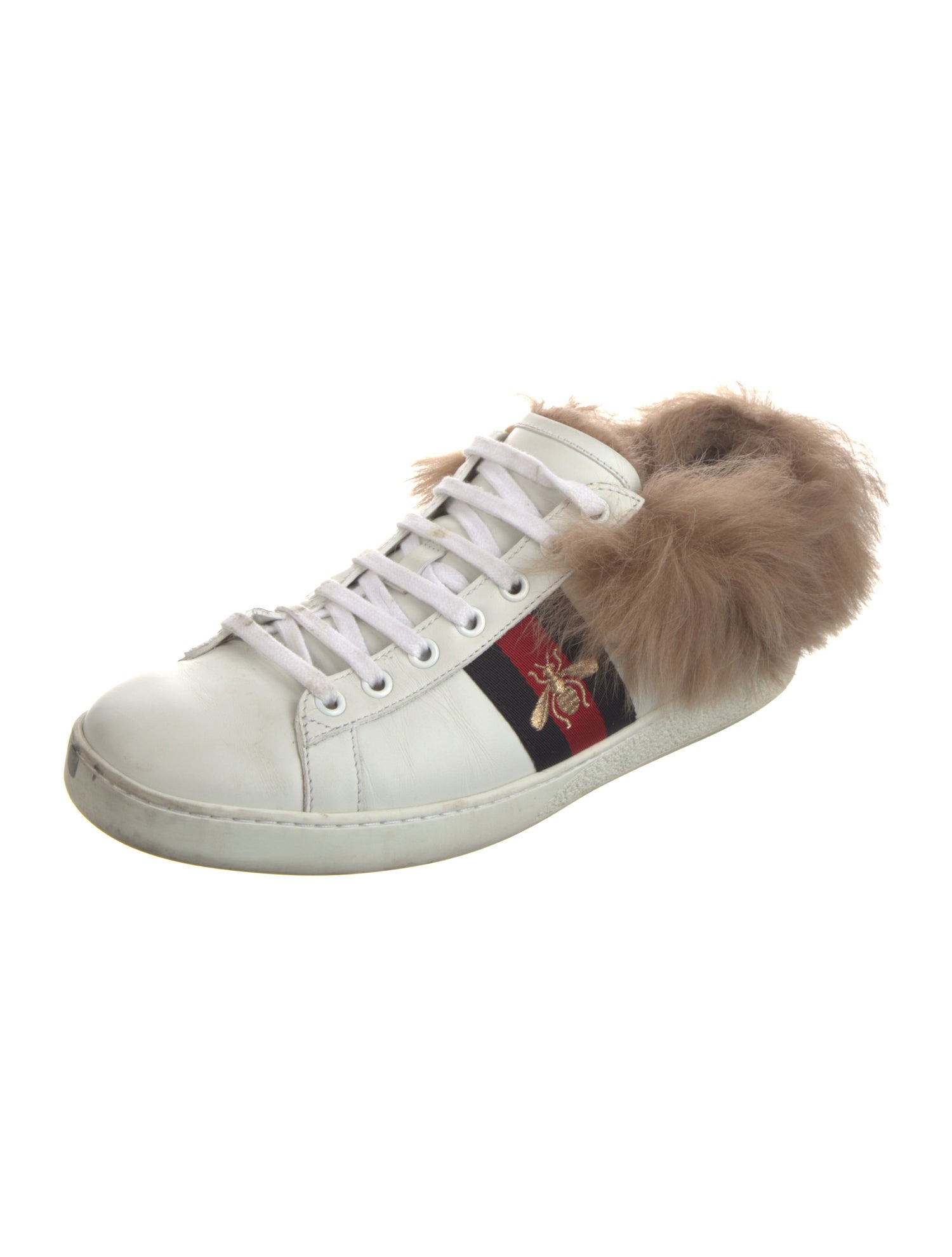 Gucci Web Accent Leather Sneakers