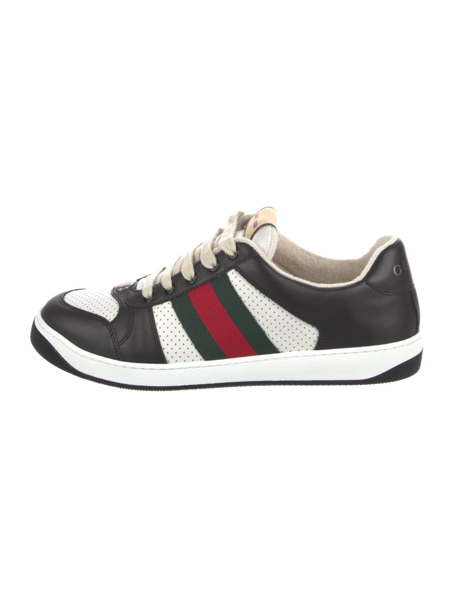 Gucci Web Accent Leather Sneakers