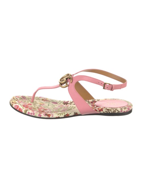 Gucci Double G Logo Leather Flip Flops