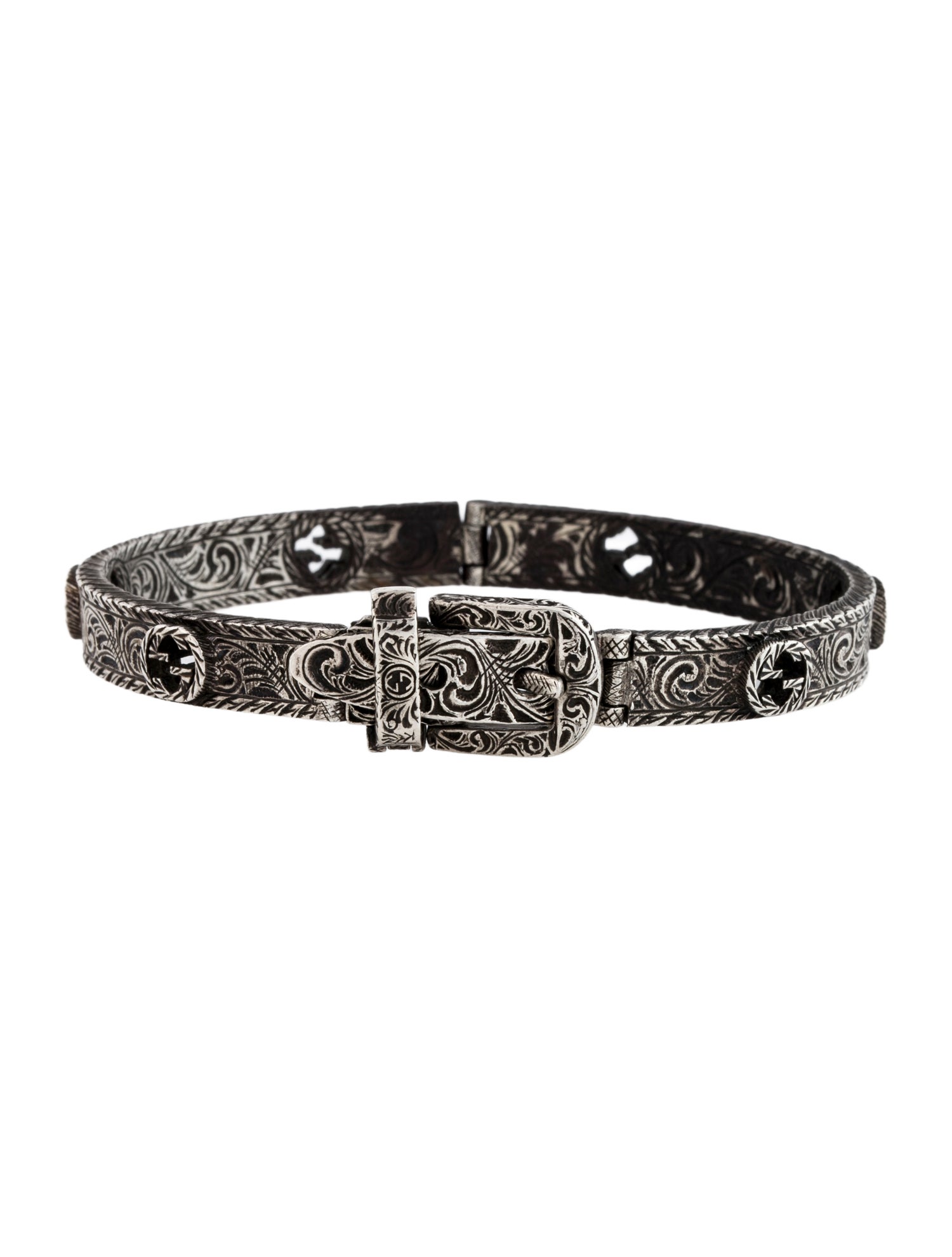 Gucci Garden Interlocking GG Buckle Bangle Bracelet