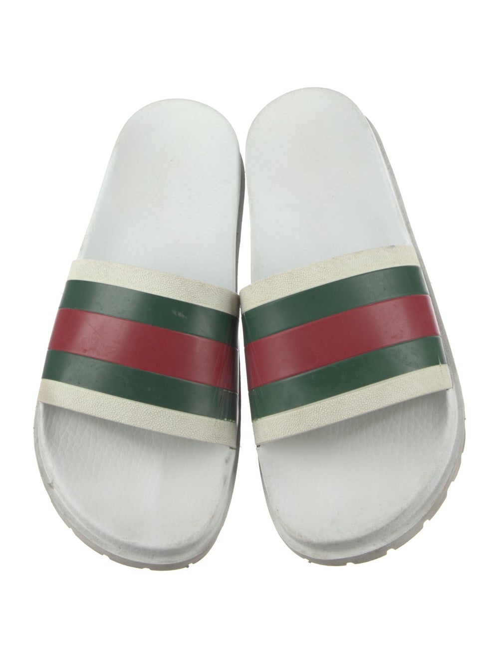 Gucci Rubber Slides White Web Accent Designer siz… - image 3
