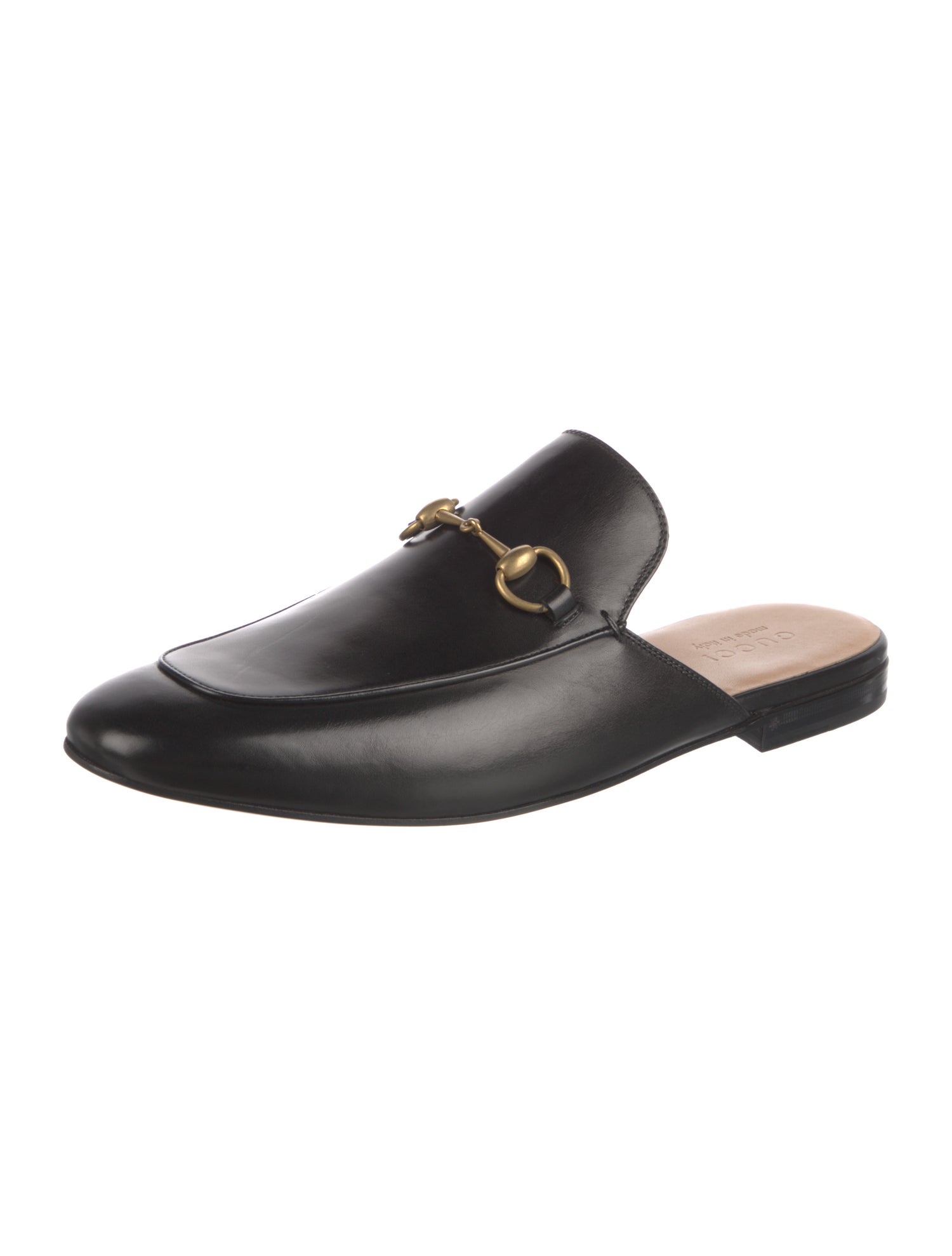 Gucci Horsebit Accent Leather Slippers