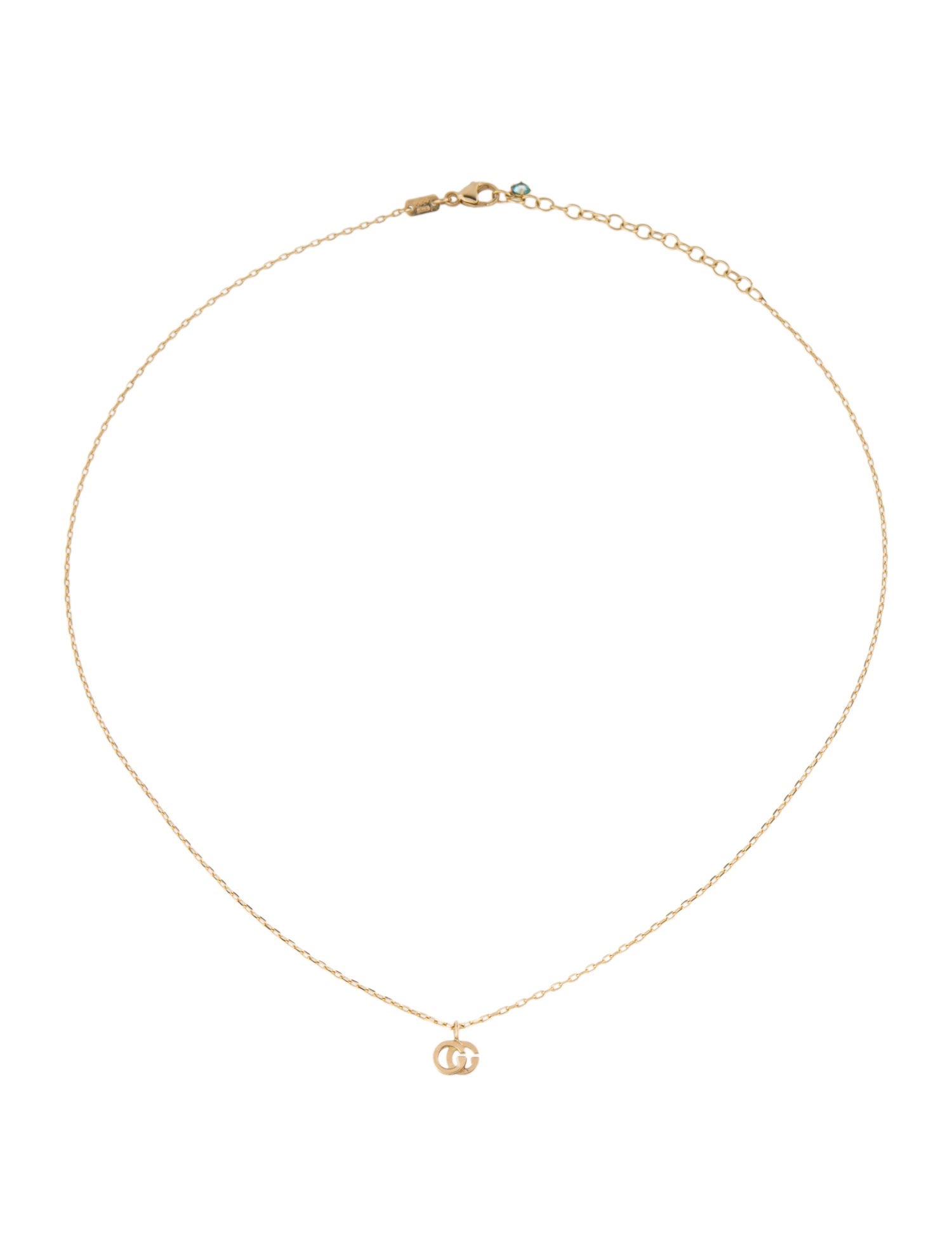 Gucci 18K Coated Topaz Running G Pendant Necklace