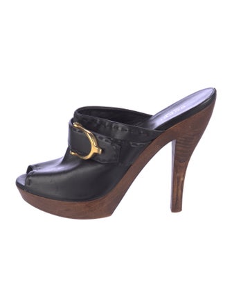 Gucci Hasler Horsebit Accent Leather Mules