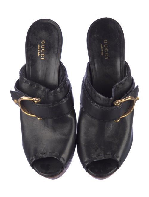 Gucci Hasler Horsebit Accent Leather Mules