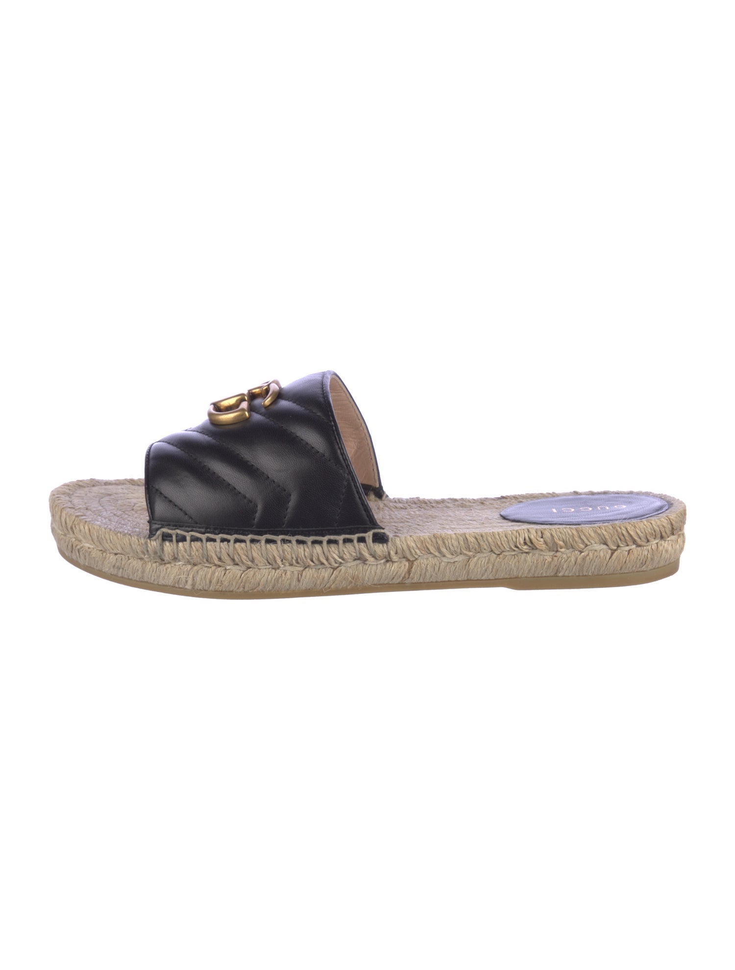 Gucci Double G Logo Leather Espadrilles