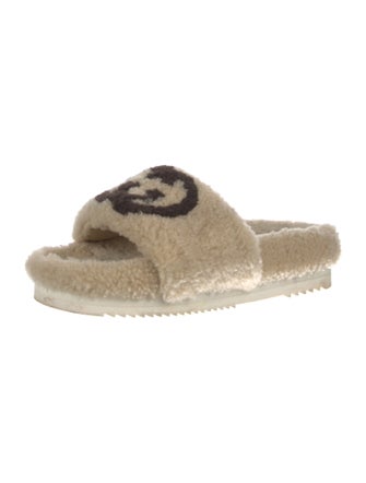 Gucci Interlocking G Logo Shearling Espadrilles