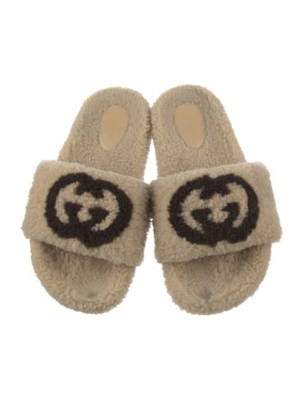 Gucci Interlocking G Logo Shearling Espadrilles
