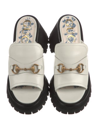 Gucci Horsebit Accent Leather Slides