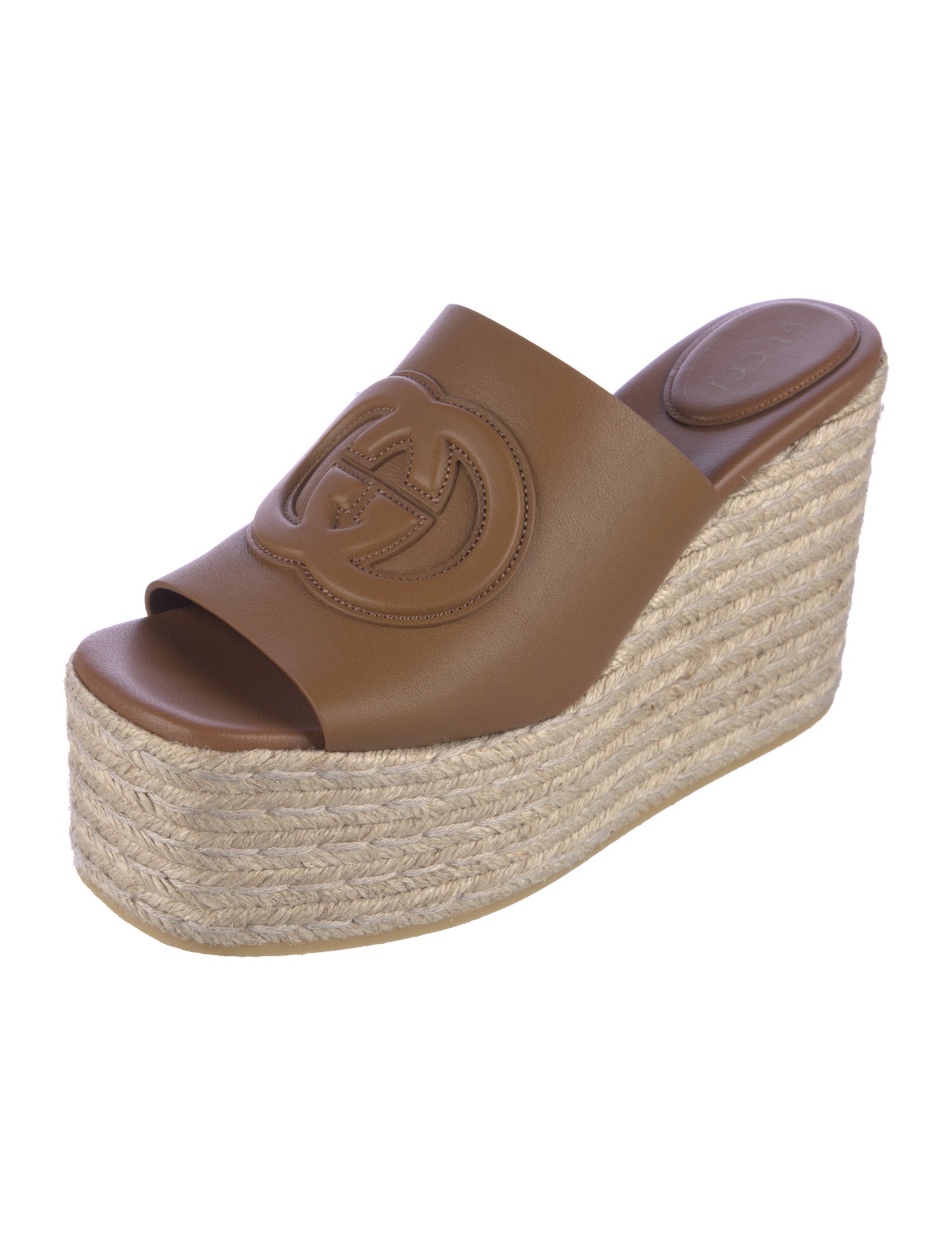 Gucci Interlocking G Logo Leather Espadrilles