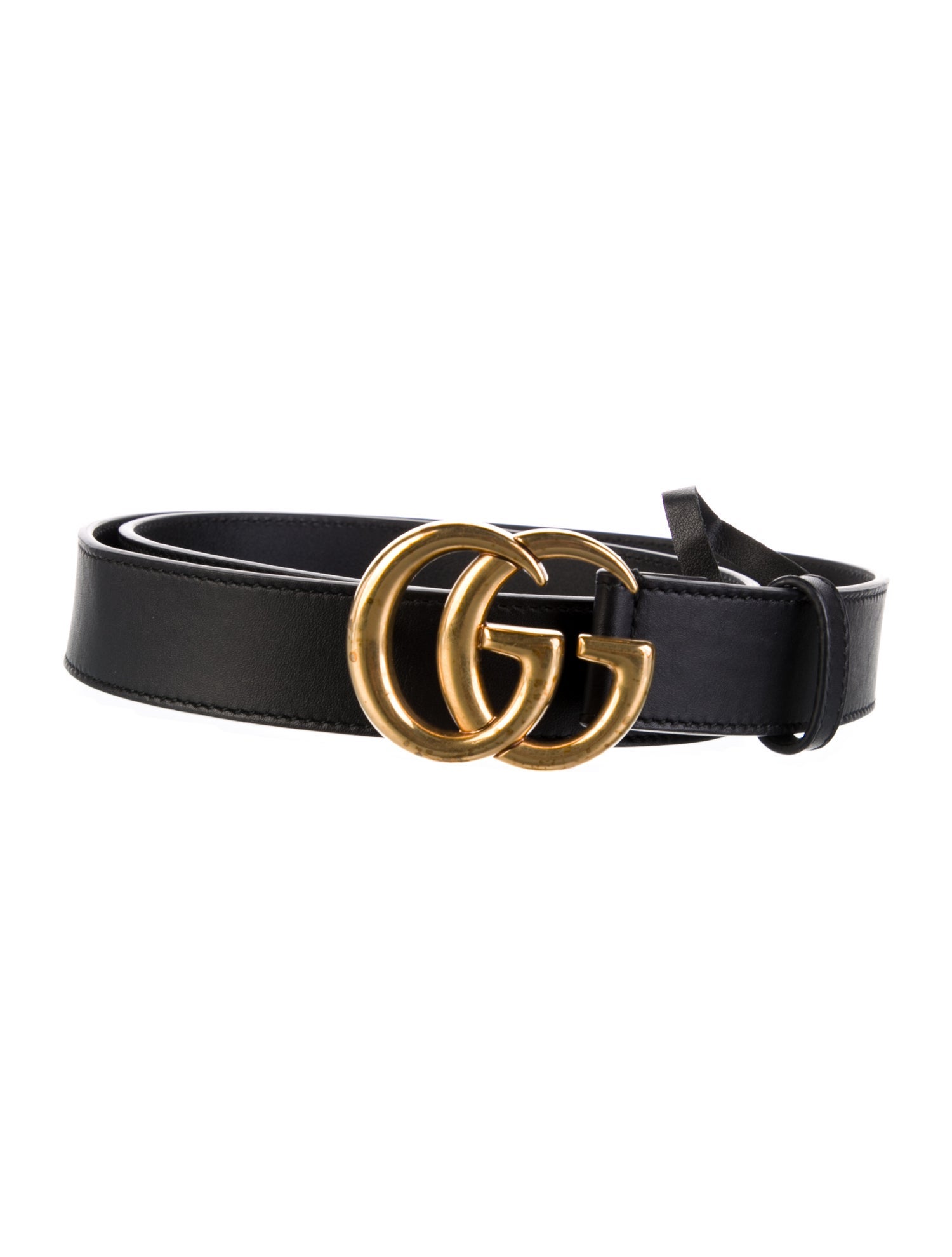 Gucci Double G Logo Leather Belt