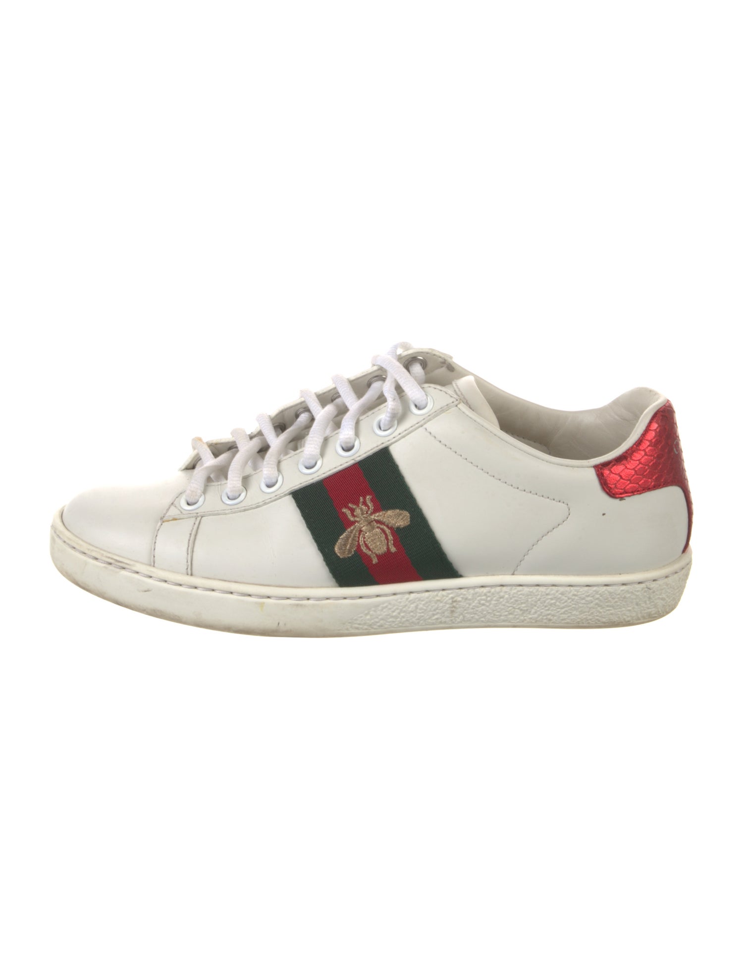 Gucci Web Accent Leather Sneakers