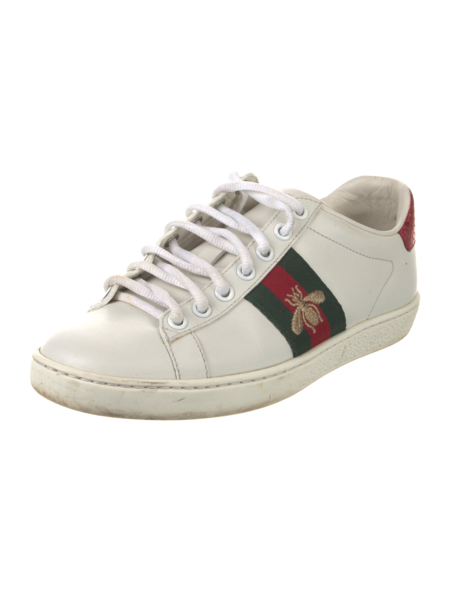Gucci Web Accent Leather Sneakers