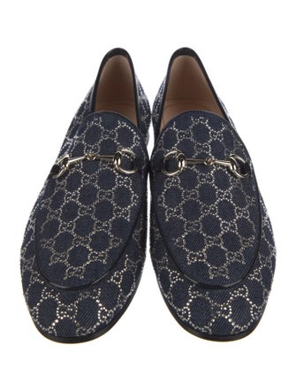 Gucci Jordaan GG Crystal Loafers