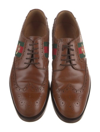 Gucci Web Accent Leather Brogues