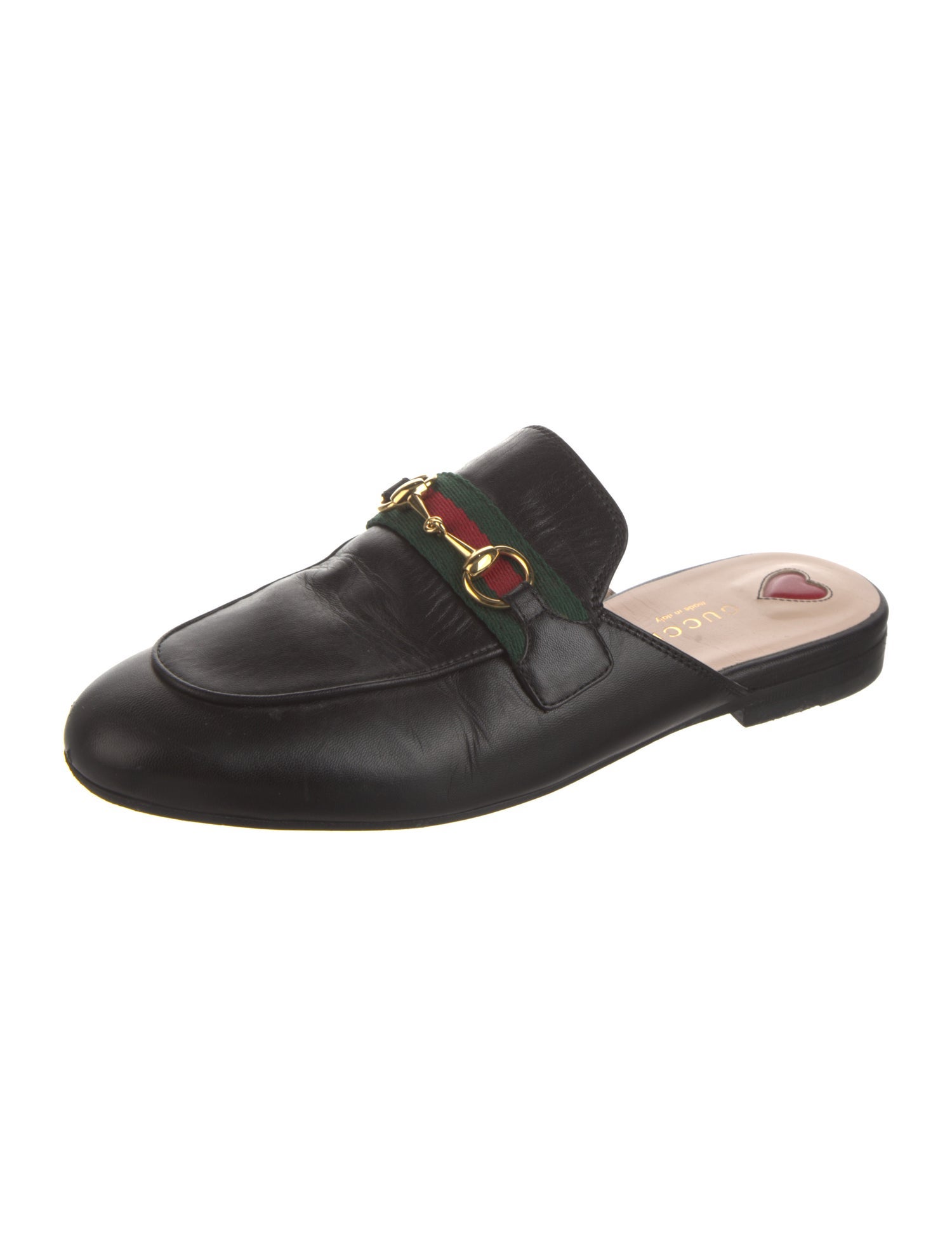 Gucci Web Accent Leather Mules