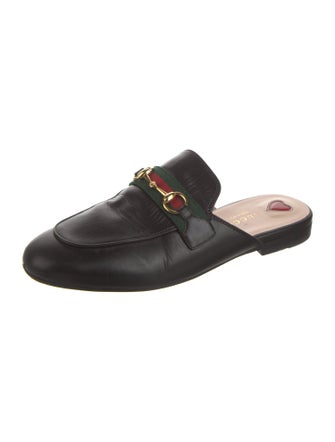 Gucci Web Accent Leather Mules