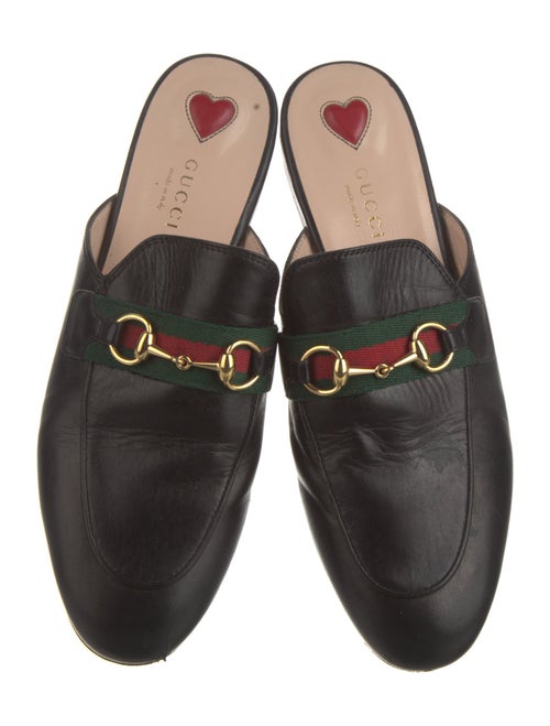 Gucci Web Accent Leather Mules