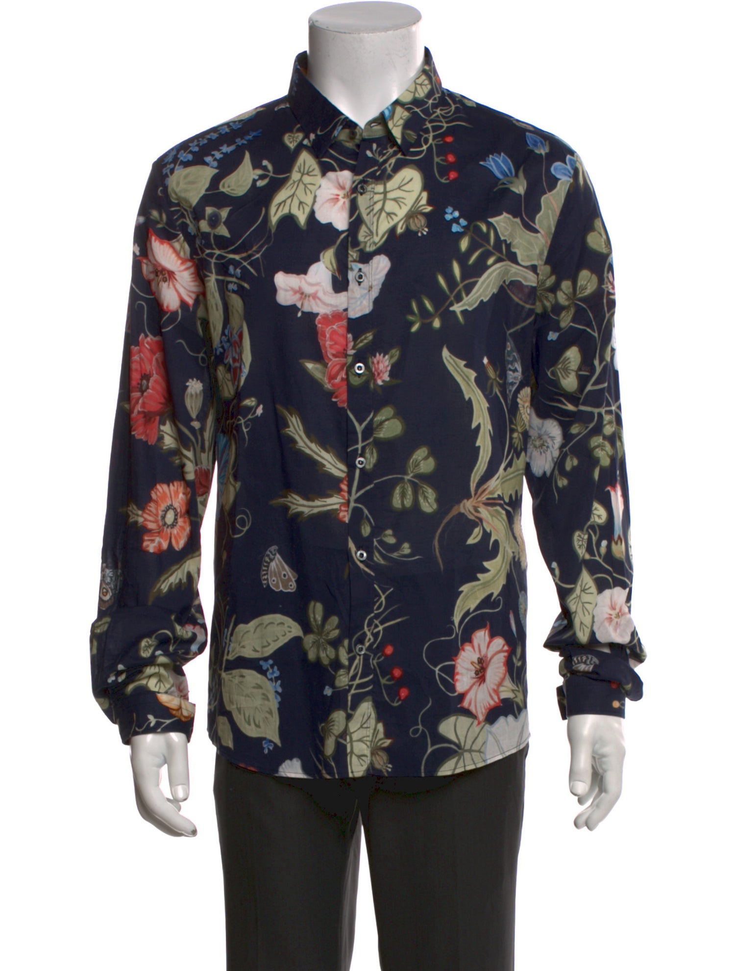 Gucci Floral Print Long Sleeve Shirt