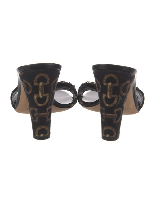 Gucci Horsebit Accent Canvas Slides