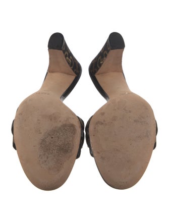 Gucci Horsebit Accent Canvas Slides