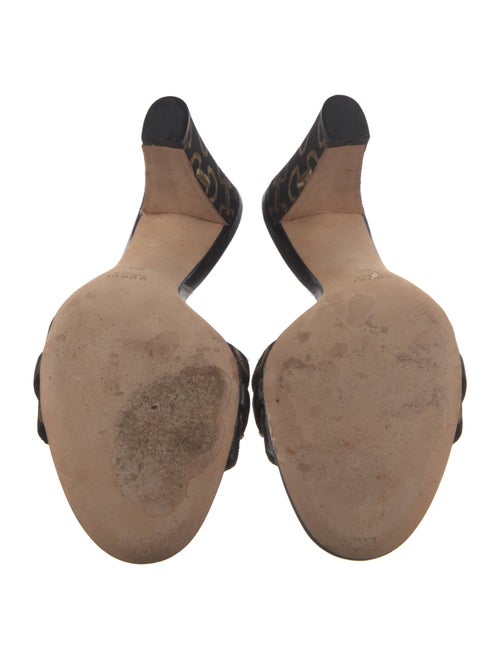 Gucci Horsebit Accent Canvas Slides