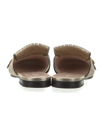 Gucci Leather Fringe Trim Accent Mules
