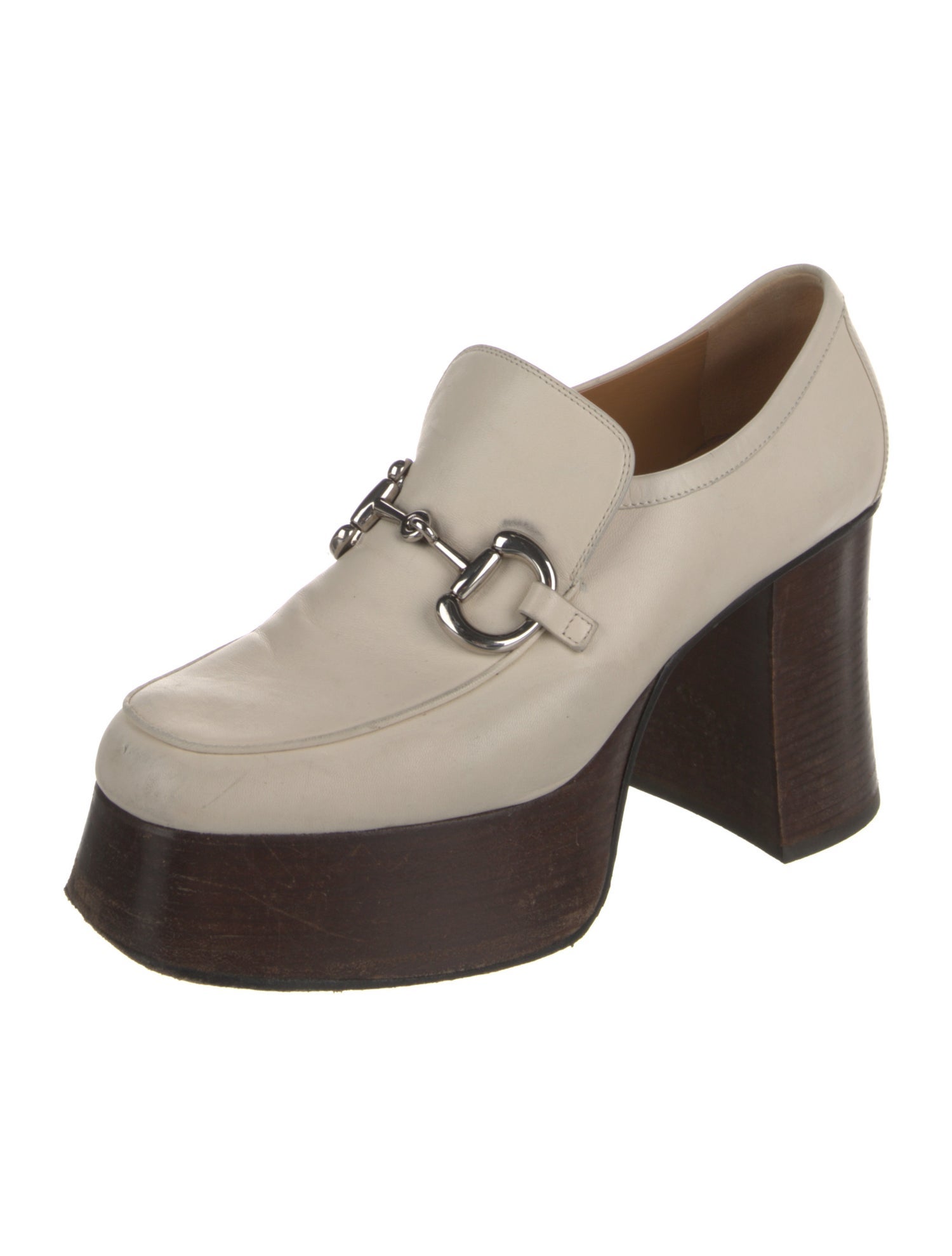 Gucci Horsebit Accent Leather Pumps