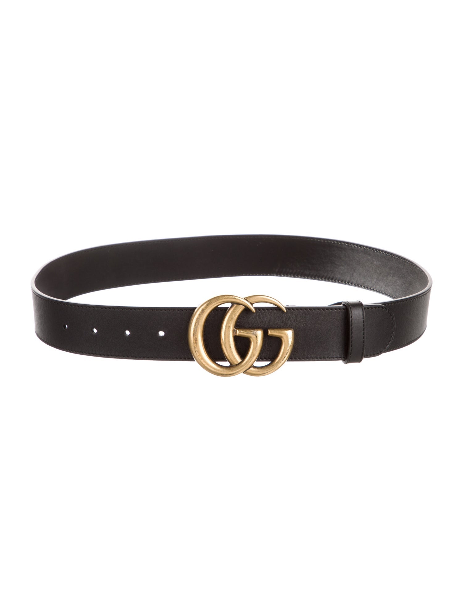 Gucci Double G Logo Leather Waist Belt