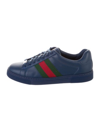 Gucci Web Accent Leather Sneakers
