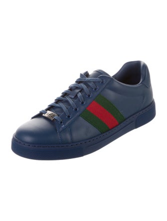 Gucci Web Accent Leather Sneakers