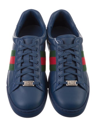 Gucci Web Accent Leather Sneakers