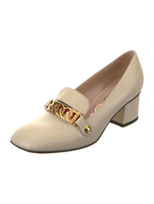 Gucci Sylvie Web Accent Leather Pumps