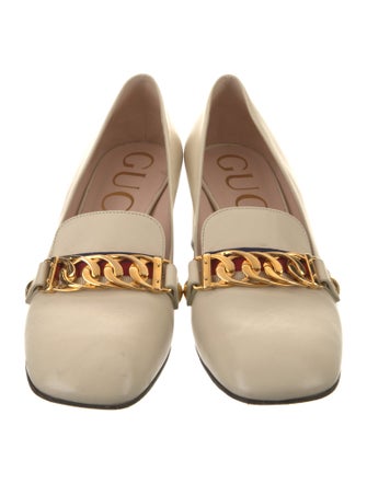 Gucci Sylvie Web Accent Leather Pumps