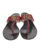 Gucci Double G Logo Leather Flip Flops
