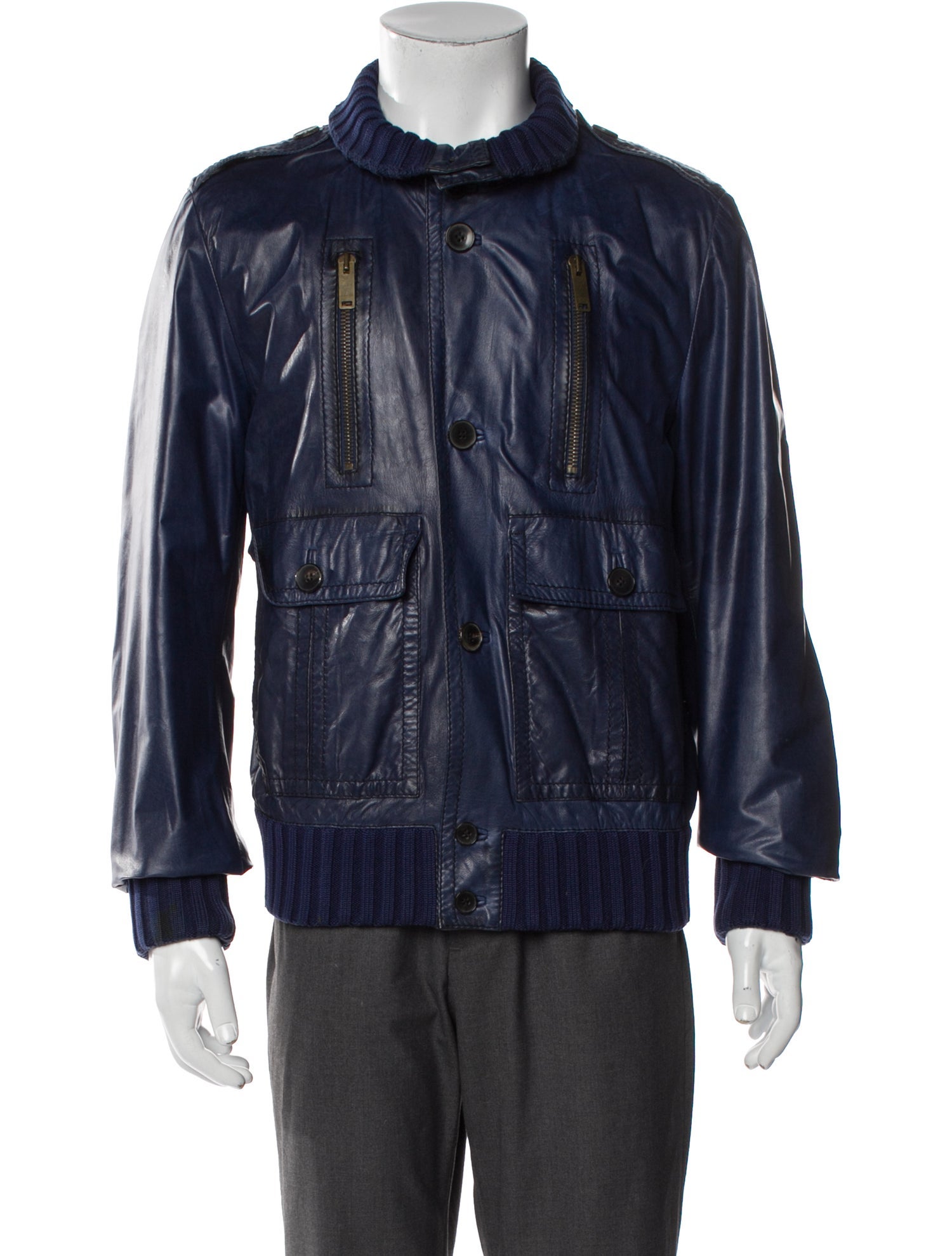 Gucci Leather Utility Jacket