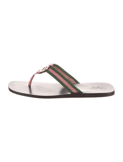Gucci Interlocking G Logo Canvas Flip Flops